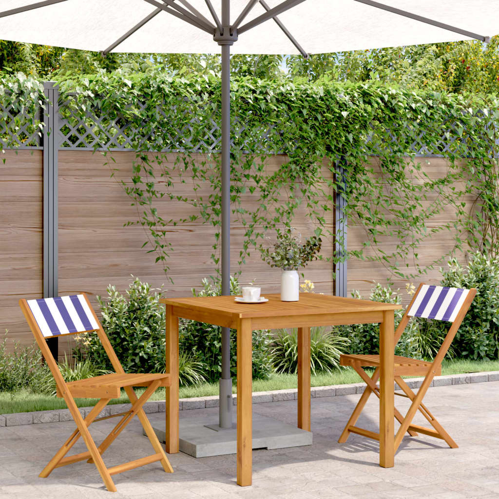 Bistrostoelen 2 st massief acaciahout en stof blauw en wit is nu te koop bij PeponiXL, paradijselijk wonen!