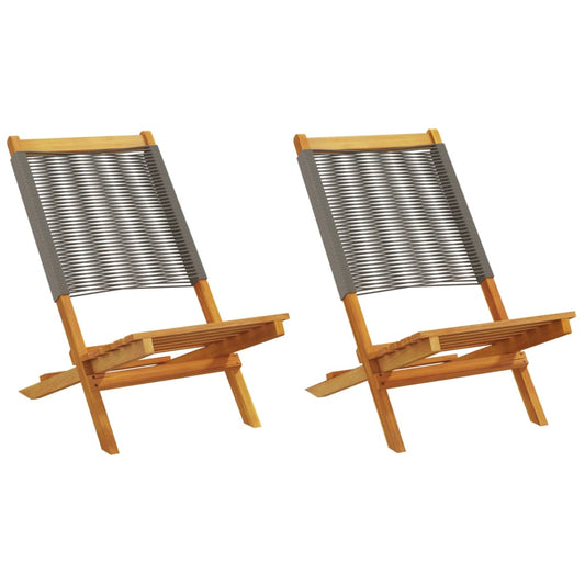 Tuinstoelen 2 st massief acaciahout en polypropeen grijs is nu te koop bij PeponiXL, paradijselijk wonen!