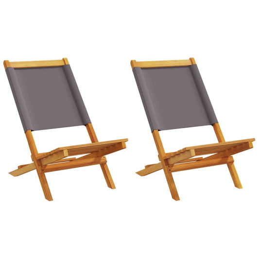 Tuinstoelen 2 st inklapbaar acaciahout en stof antracietkleurig is nu te koop bij PeponiXL, paradijselijk wonen!
