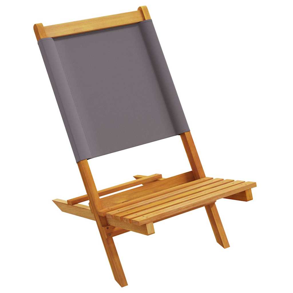 Tuinstoelen 2 st inklapbaar acaciahout en stof antracietkleurig is nu te koop bij PeponiXL, paradijselijk wonen!