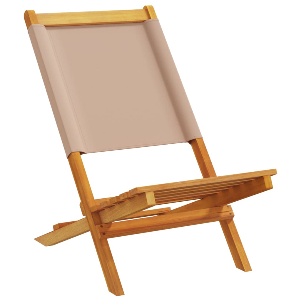 Tuinstoelen 2 st massief acaciahout en stof taupe is nu te koop bij PeponiXL, paradijselijk wonen!