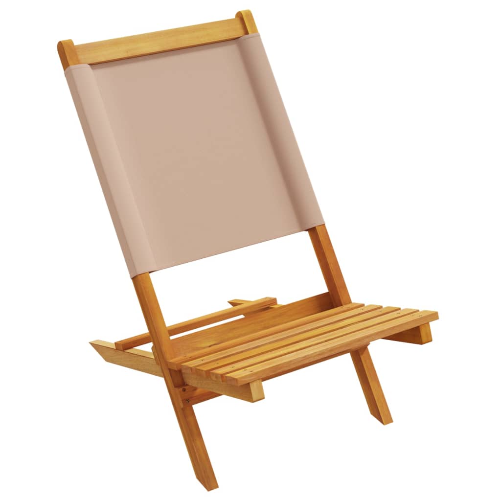 Tuinstoelen 2 st massief acaciahout en stof taupe is nu te koop bij PeponiXL, paradijselijk wonen!