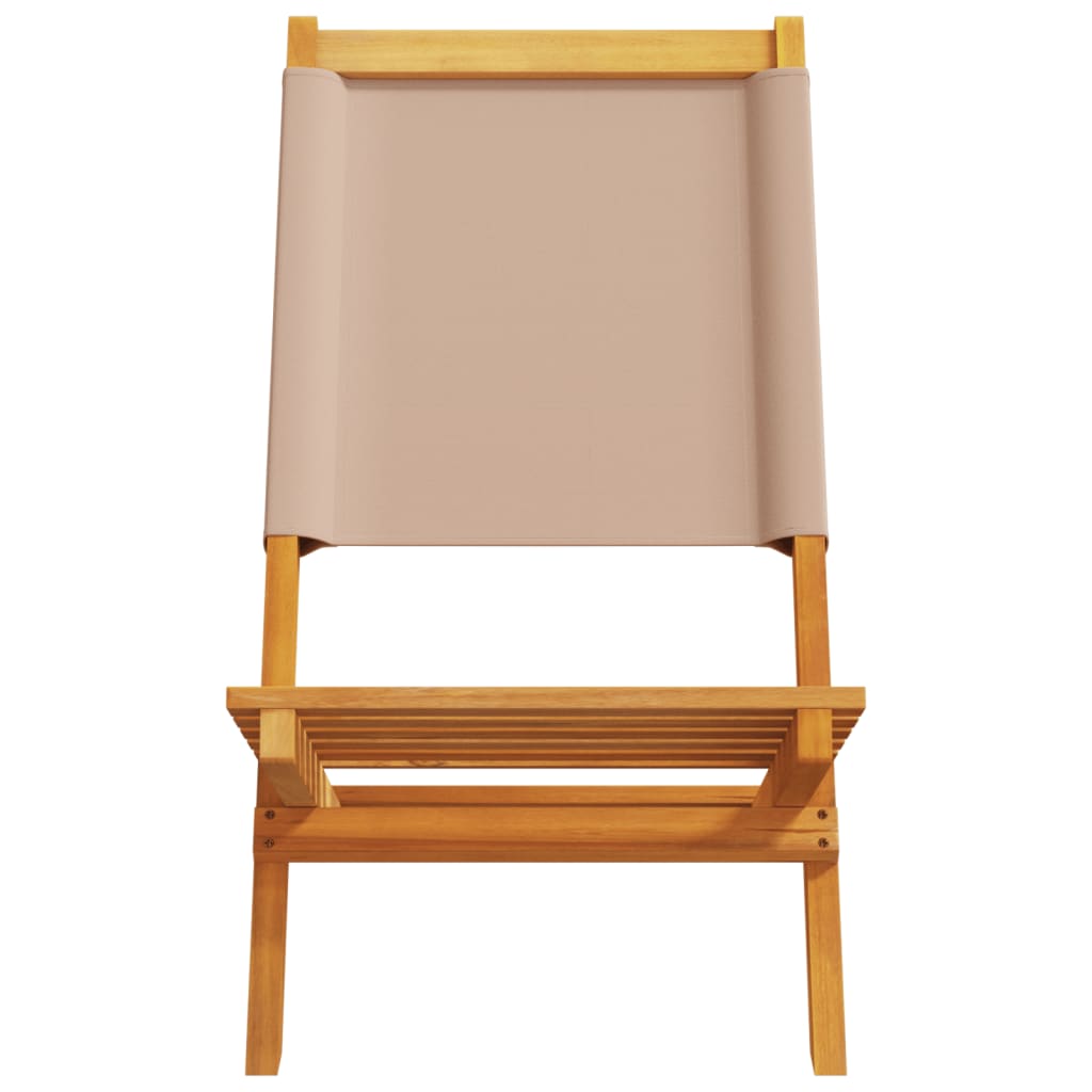 Tuinstoelen 2 st massief acaciahout en stof taupe is nu te koop bij PeponiXL, paradijselijk wonen!