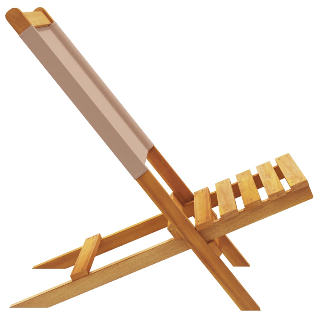 Tuinstoelen 2 st massief acaciahout en stof taupe is nu te koop bij PeponiXL, paradijselijk wonen!