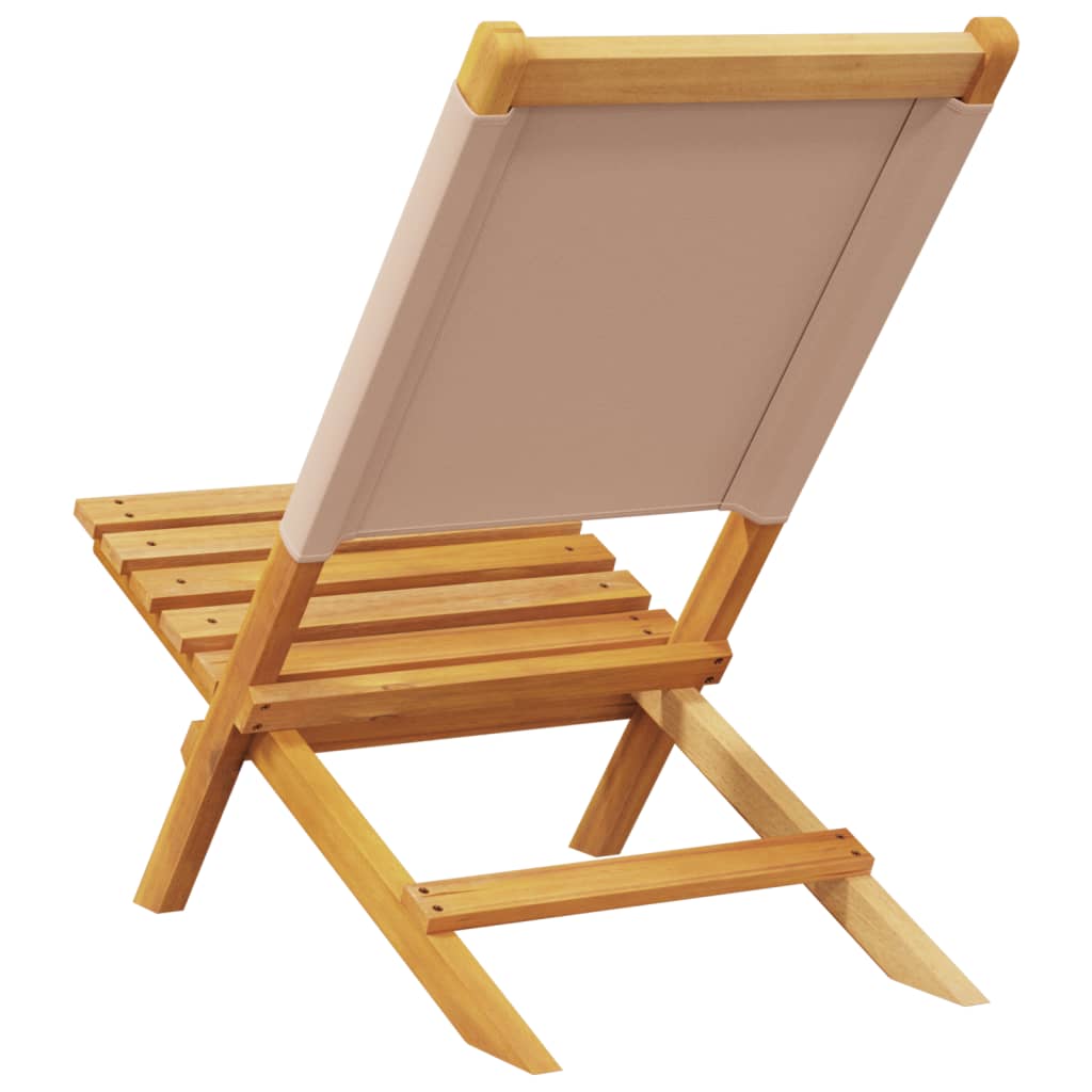 Tuinstoelen 2 st massief acaciahout en stof taupe is nu te koop bij PeponiXL, paradijselijk wonen!