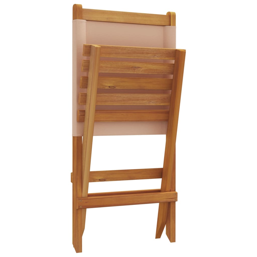 Tuinstoelen 2 st massief acaciahout en stof taupe is nu te koop bij PeponiXL, paradijselijk wonen!
