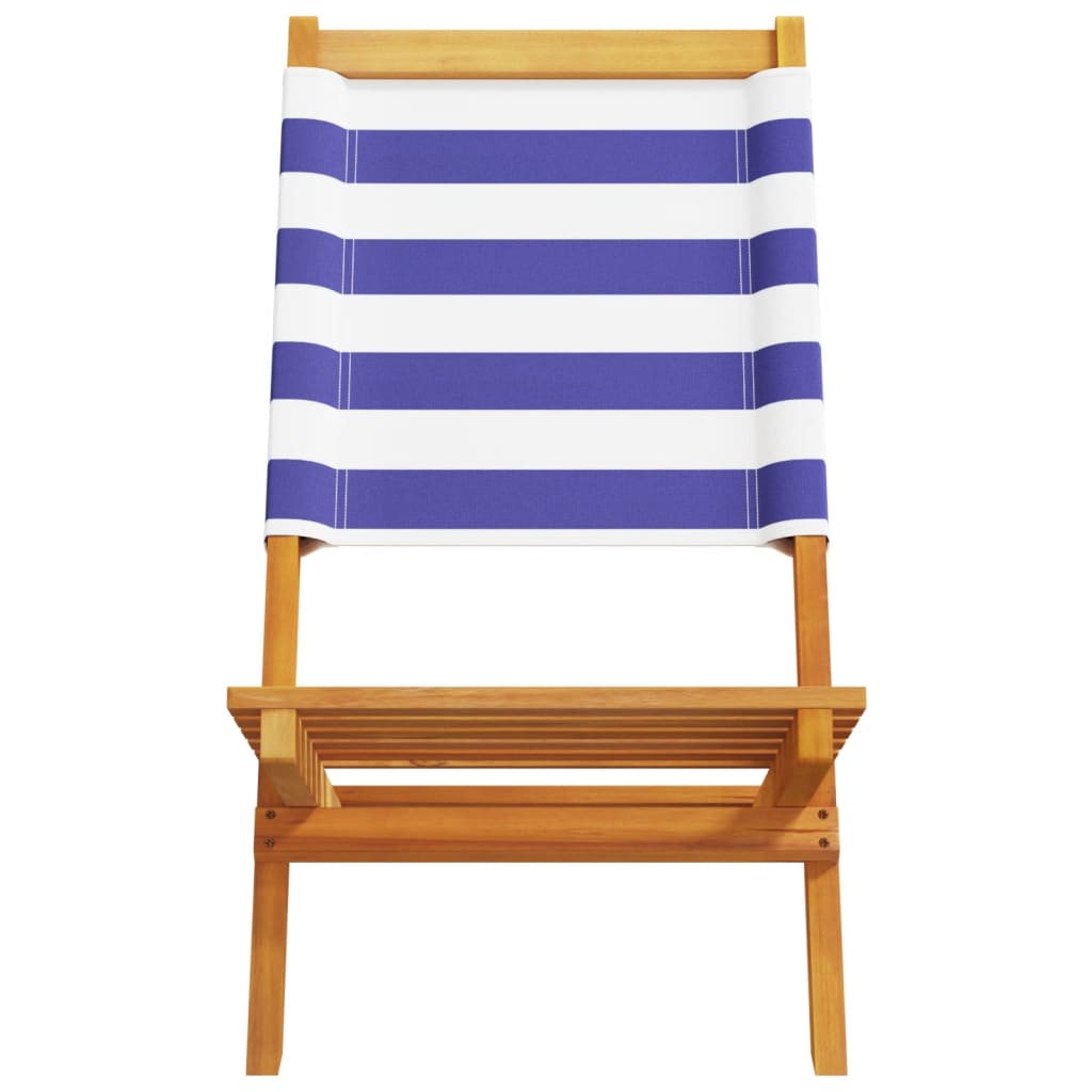 Tuinstoelen 2 st massief acaciahout en stof blauw en wit is nu te koop bij PeponiXL, paradijselijk wonen!