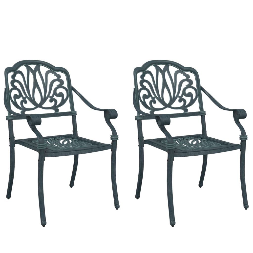 Tuinstoelen 2 st gietaluminium groen is nu te koop bij PeponiXL, paradijselijk wonen!