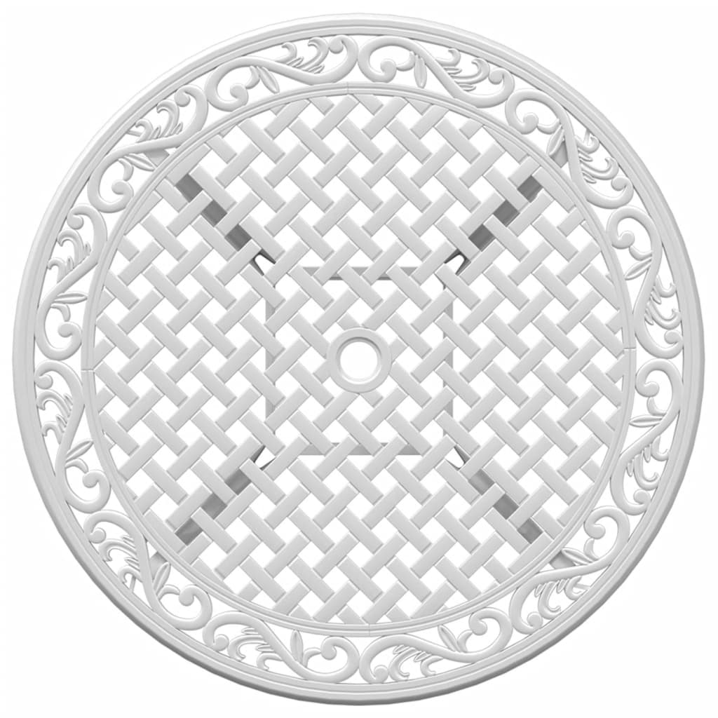 Tuintafel Ø 90x75 cm gietaluminium wit is nu te koop bij PeponiXL, paradijselijk wonen!