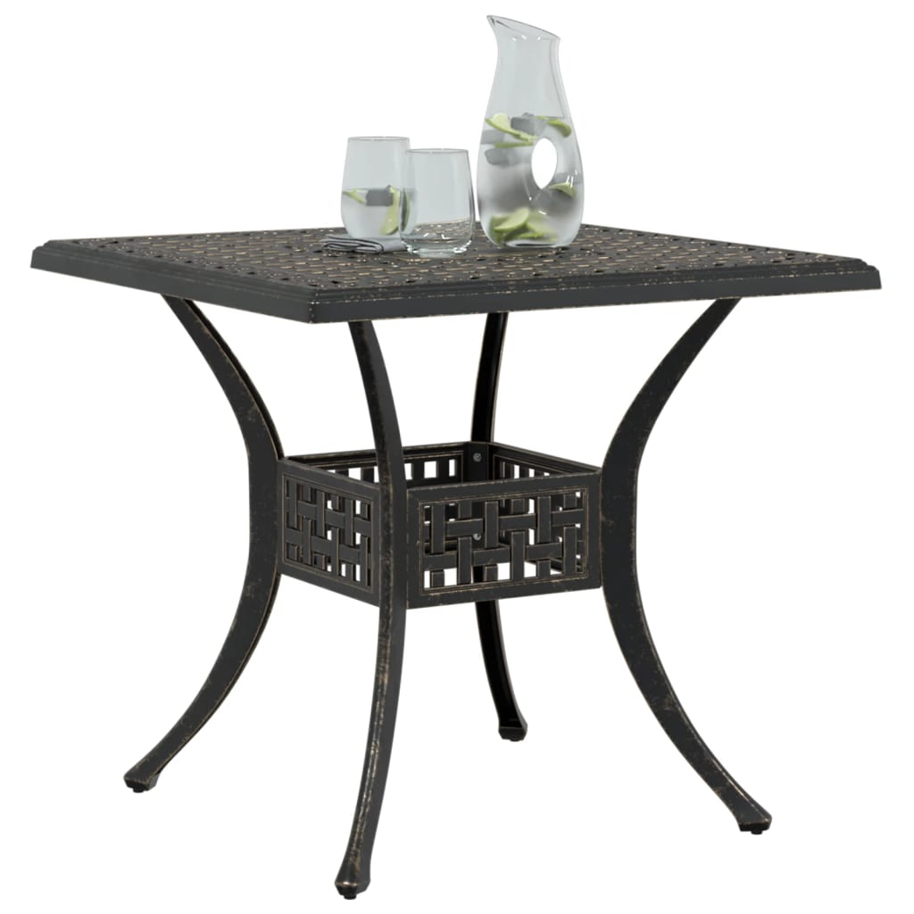 Tuintafel 80x80x75 cm gietaluminium bronskleurig is nu te koop bij PeponiXL, paradijselijk wonen!