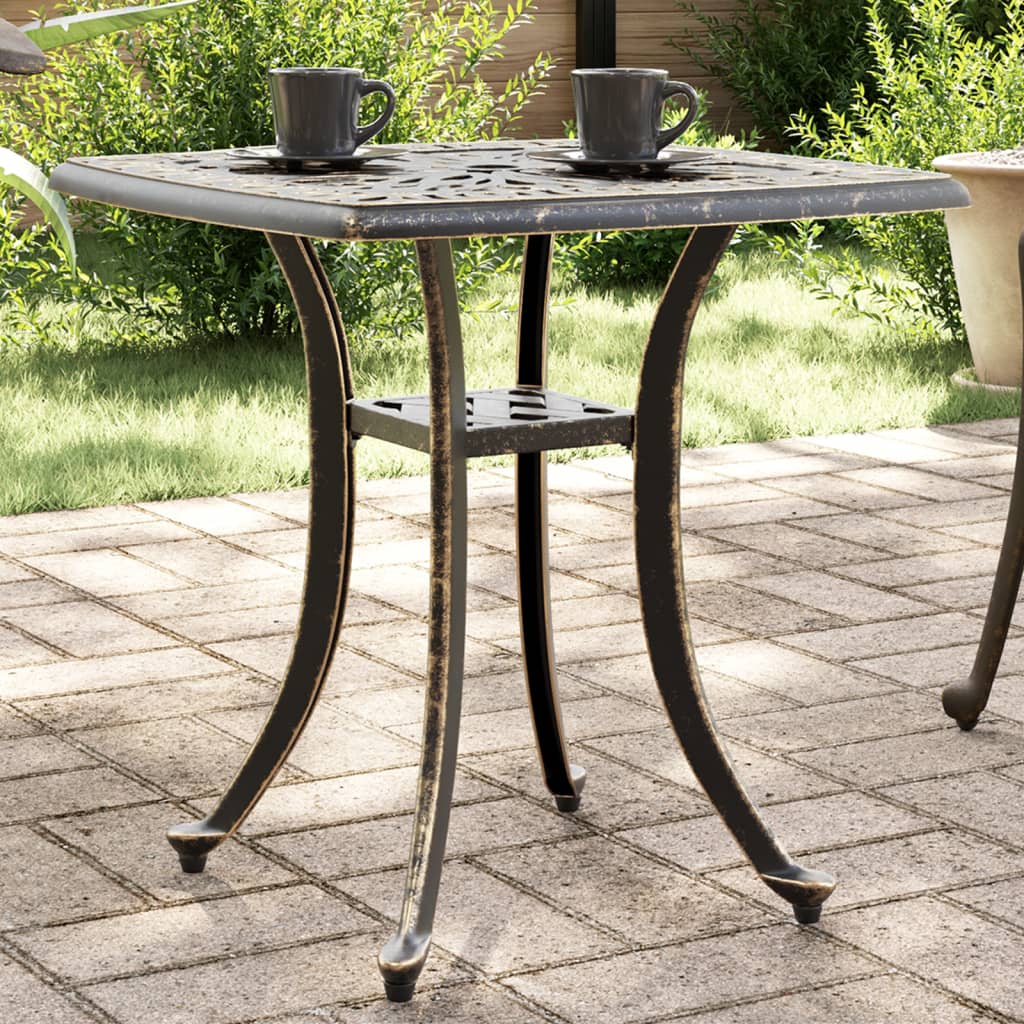 Tuintafel 53x53x53 cm gietaluminium bronskleurig is nu te koop bij PeponiXL, paradijselijk wonen!
