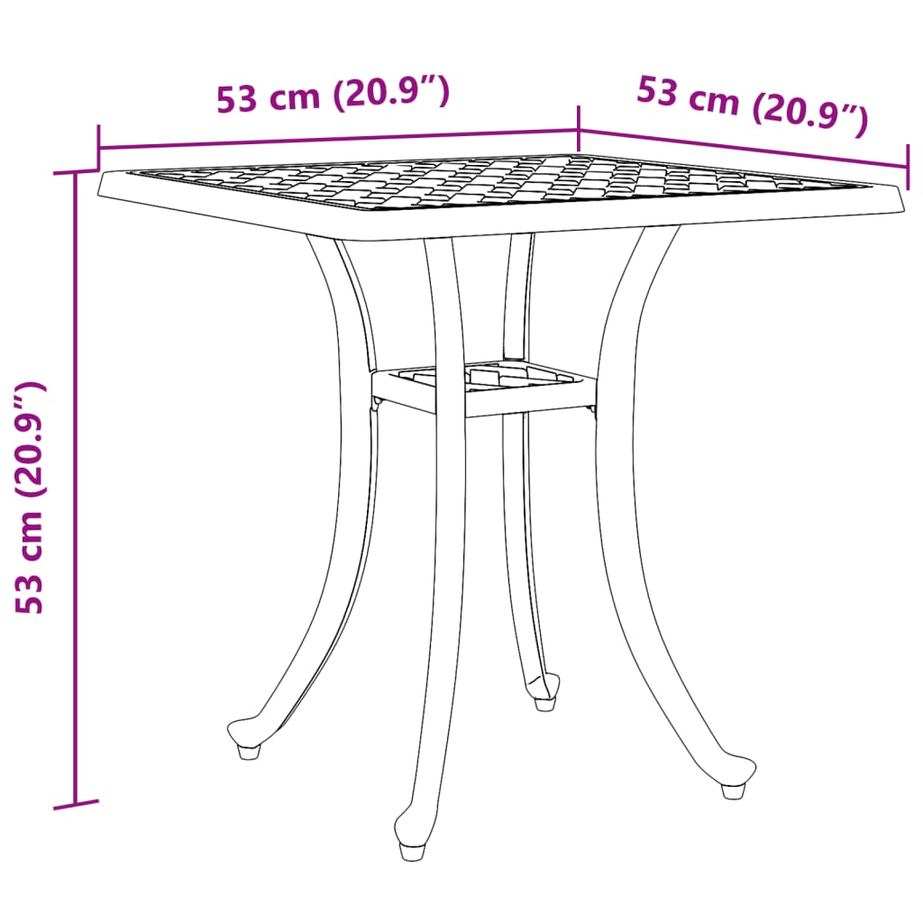 Tuintafel 53x53x53 cm gietaluminium bronskleurig is nu te koop bij PeponiXL, paradijselijk wonen!