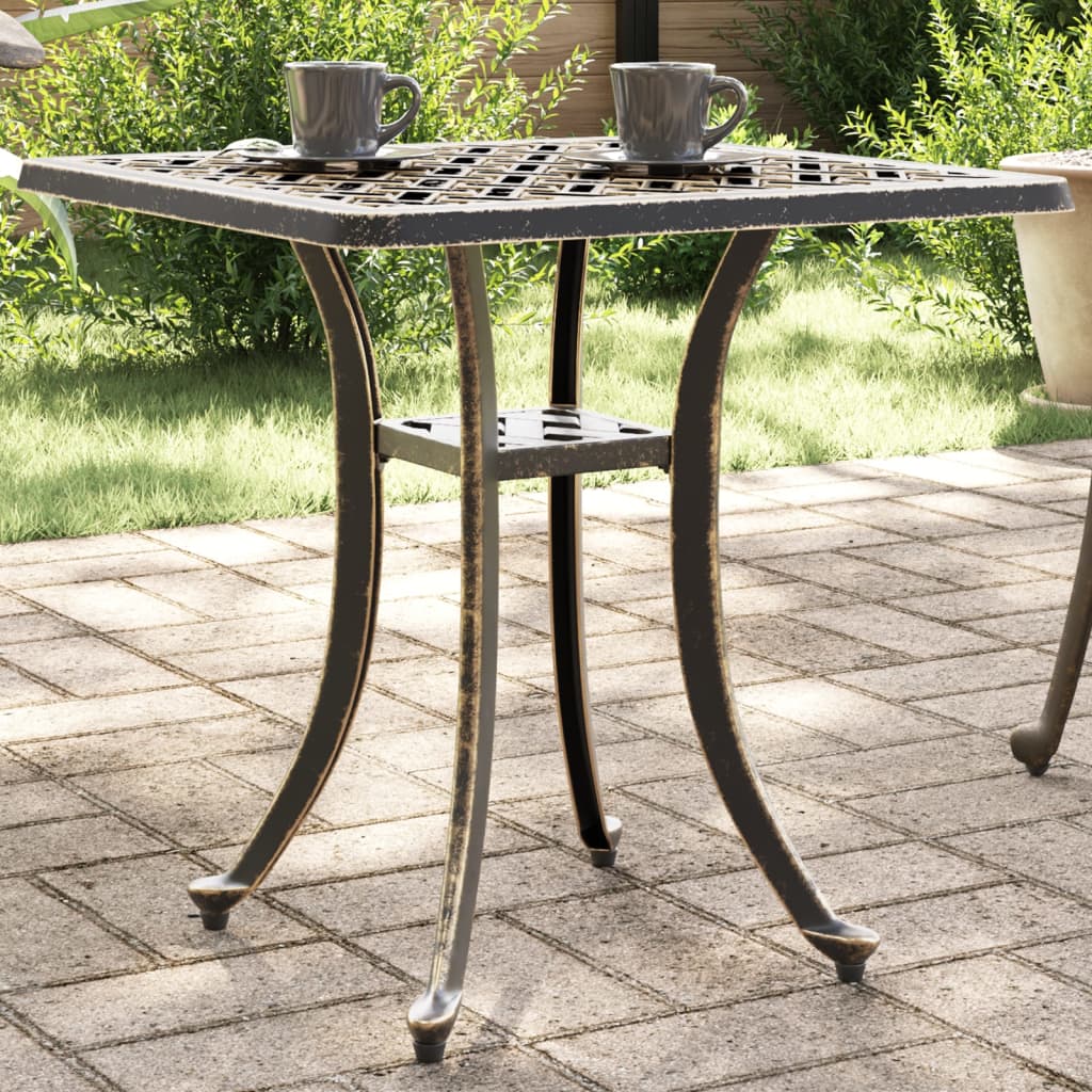 Tuintafel 53x53x53 cm gietaluminium bronskleurig is nu te koop bij PeponiXL, paradijselijk wonen!