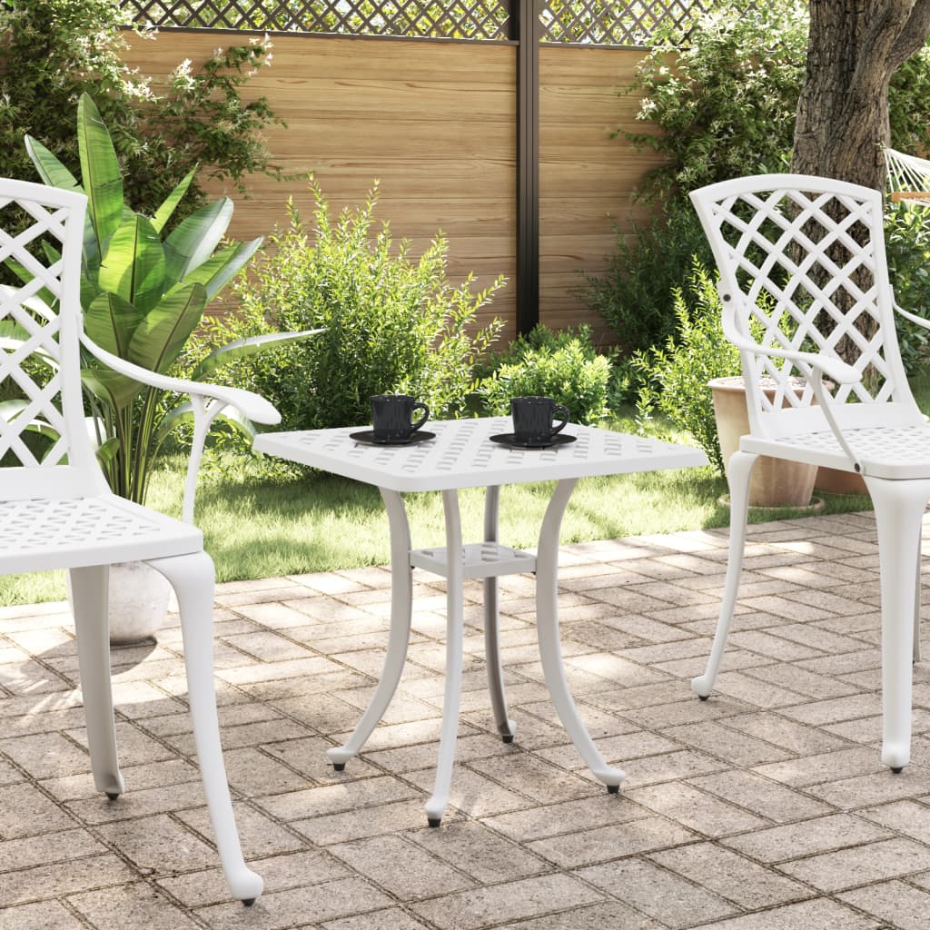 Tuintafel 53x53x53 cm gietaluminium wit is nu te koop bij PeponiXL, paradijselijk wonen!