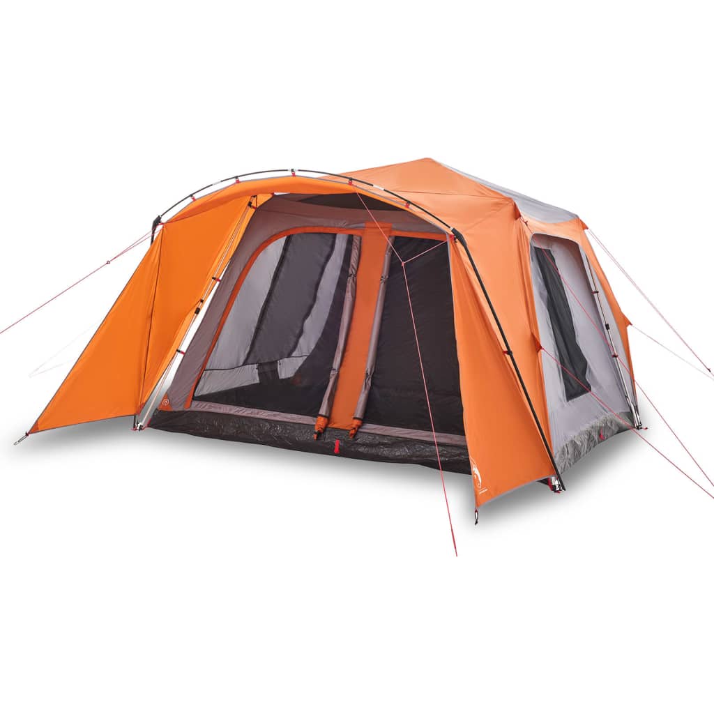 Tent met luifel 9-persoons snelontgrendeling grijs en oranje is nu te koop bij PeponiXL, paradijselijk wonen!