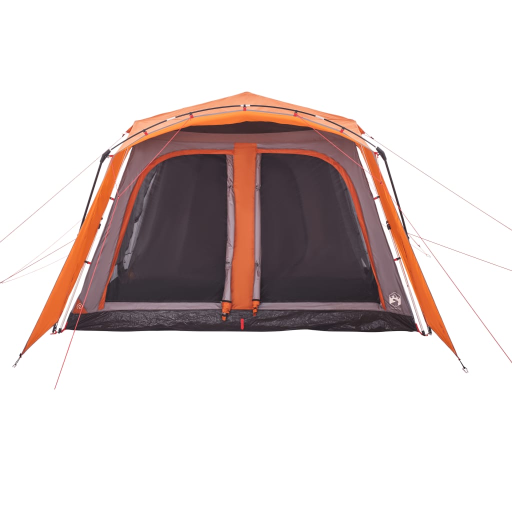 Tent met luifel 9-persoons snelontgrendeling grijs en oranje is nu te koop bij PeponiXL, paradijselijk wonen!