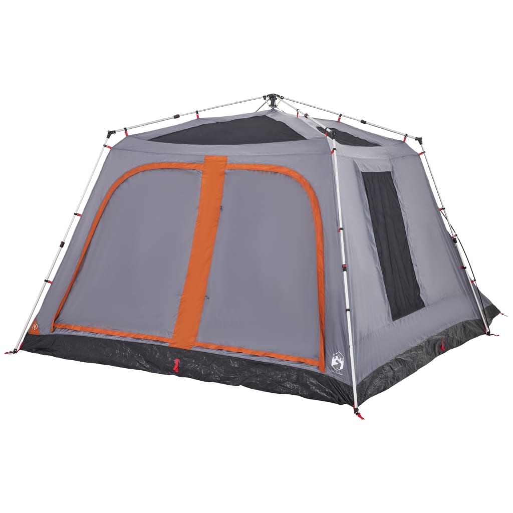 Tent met luifel 9-persoons snelontgrendeling grijs en oranje is nu te koop bij PeponiXL, paradijselijk wonen!