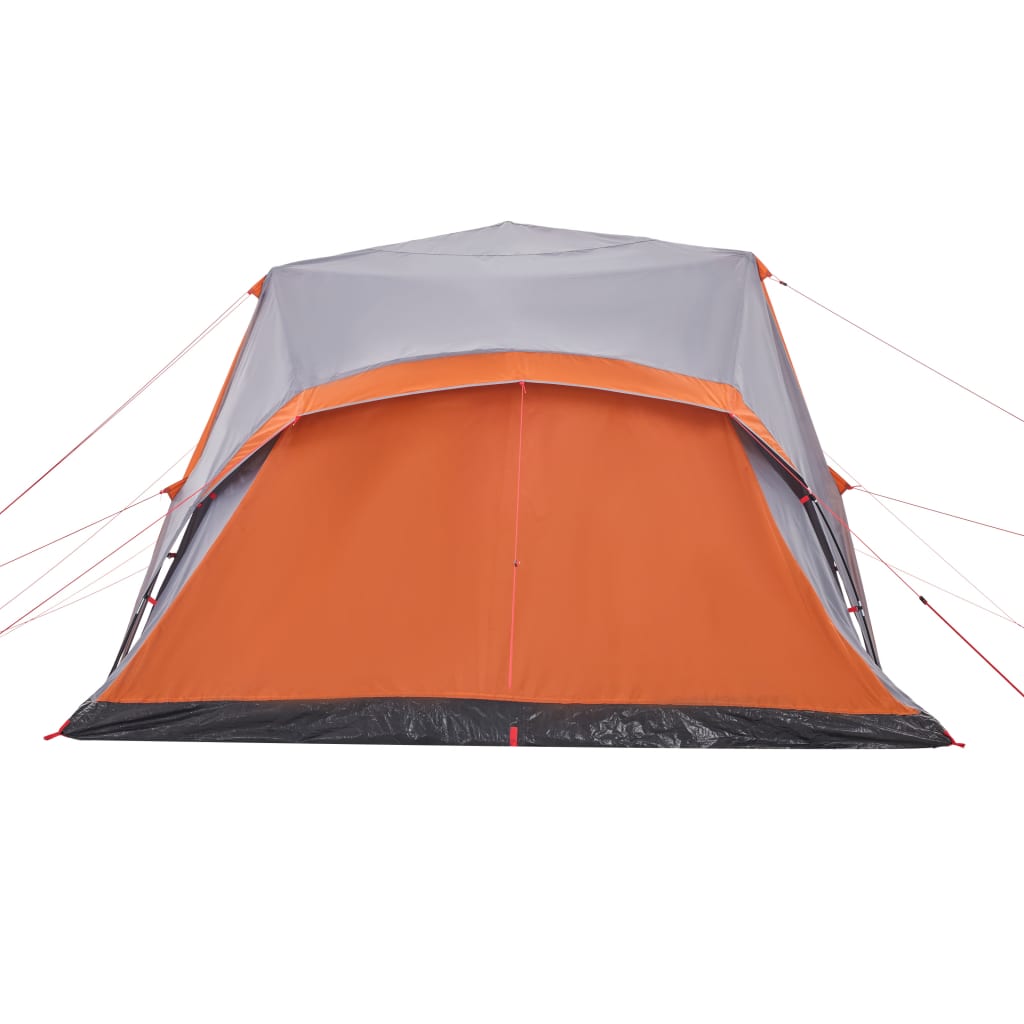 Tent met luifel 9-persoons snelontgrendeling grijs en oranje is nu te koop bij PeponiXL, paradijselijk wonen!