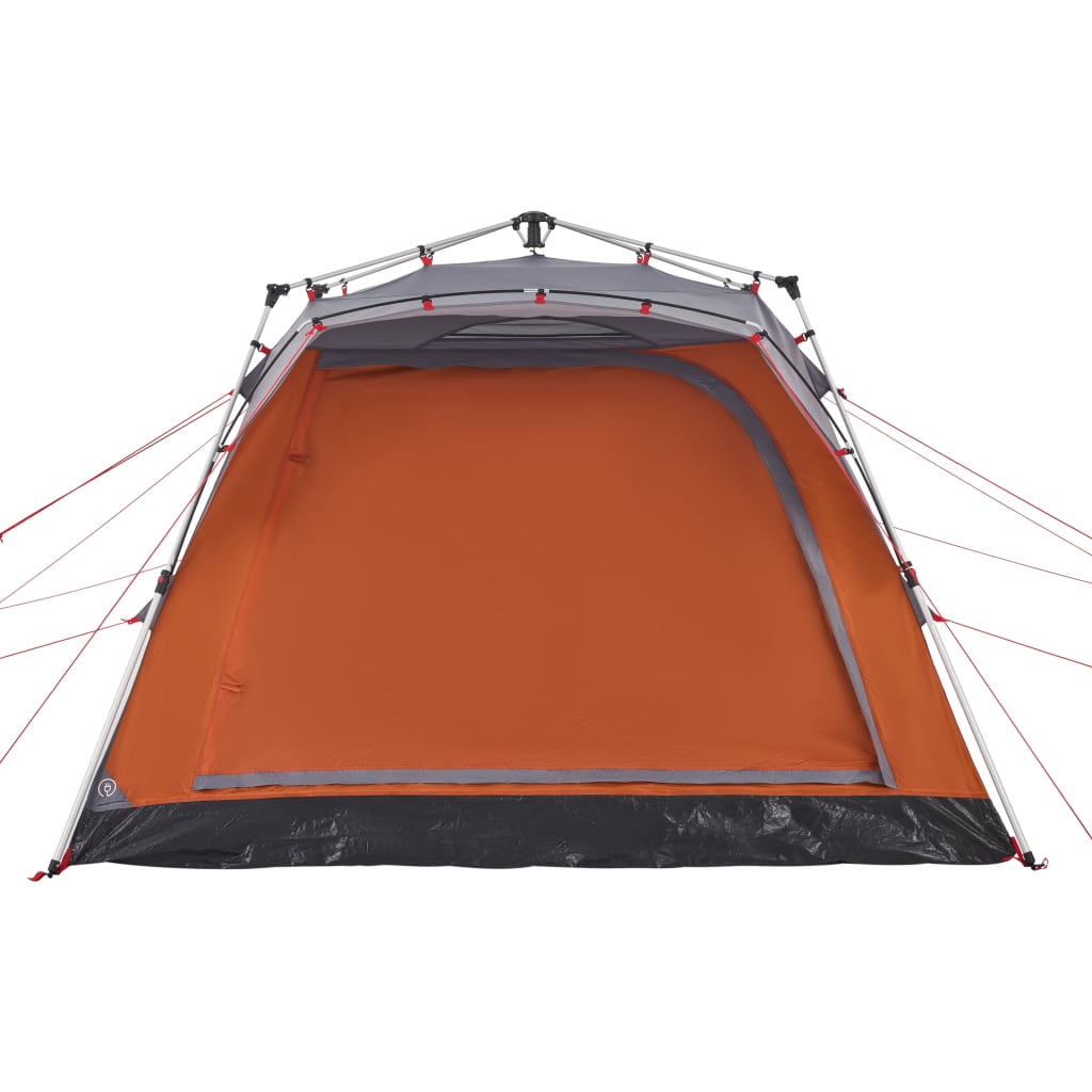 Kampeertent 4-persoons snelontgrendeling grijs en oranje is nu te koop bij PeponiXL, paradijselijk wonen!