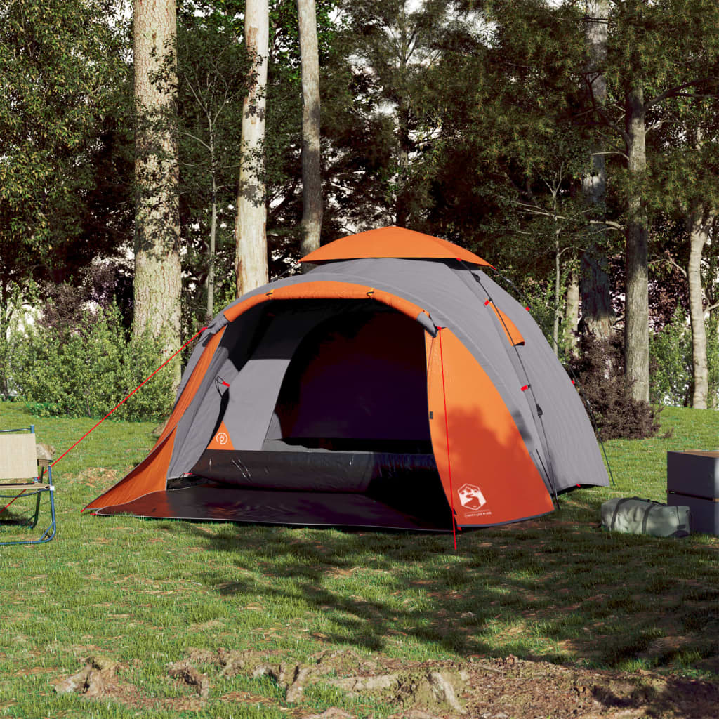 Koepeltent 3-persoons snelontgrendeling grijs en oranje is nu te koop bij PeponiXL, paradijselijk wonen!