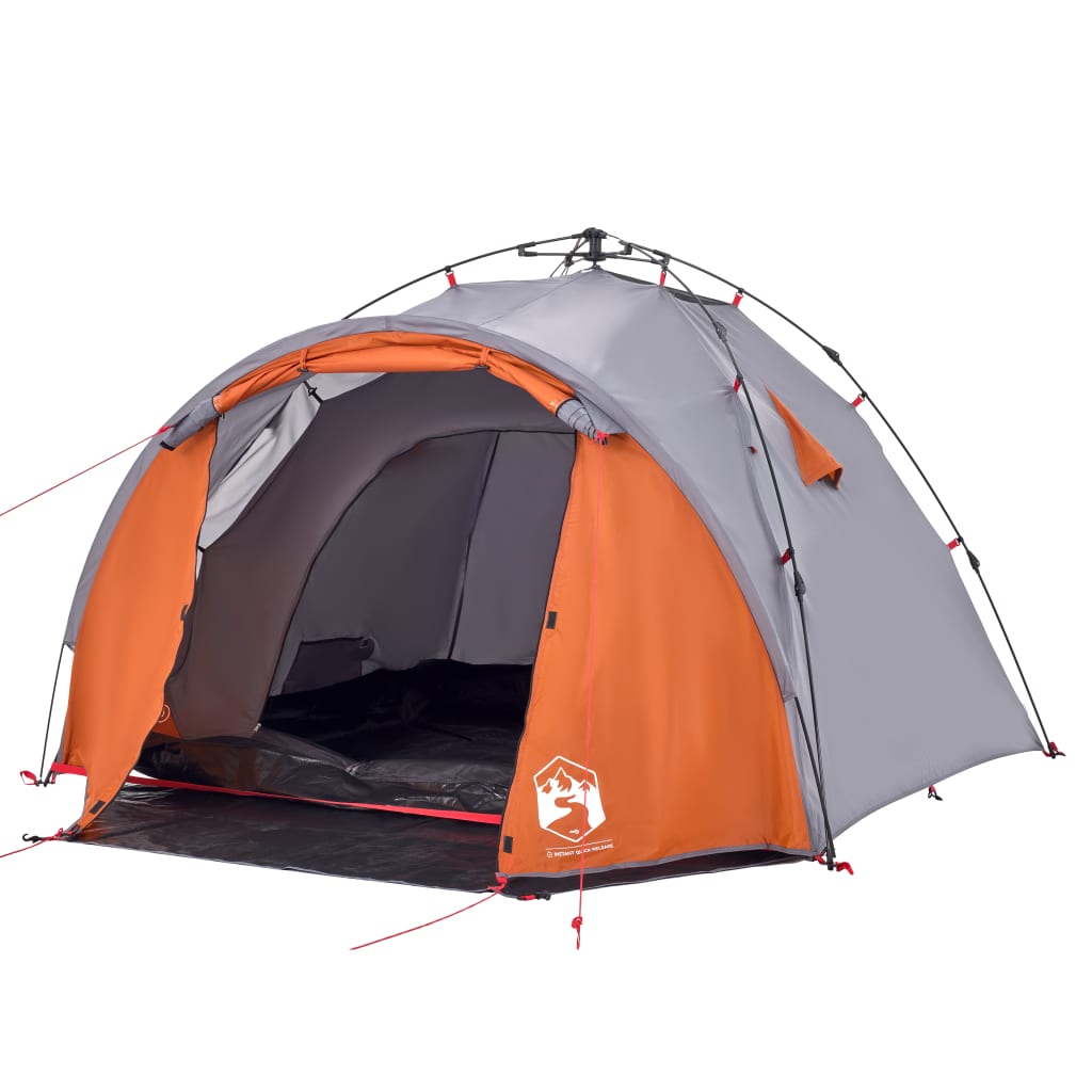 Koepeltent 3-persoons snelontgrendeling grijs en oranje is nu te koop bij PeponiXL, paradijselijk wonen!