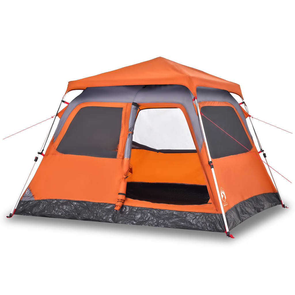 Koepeltent 4-persoons snelontgrendeling grijs en oranje is nu te koop bij PeponiXL, paradijselijk wonen!