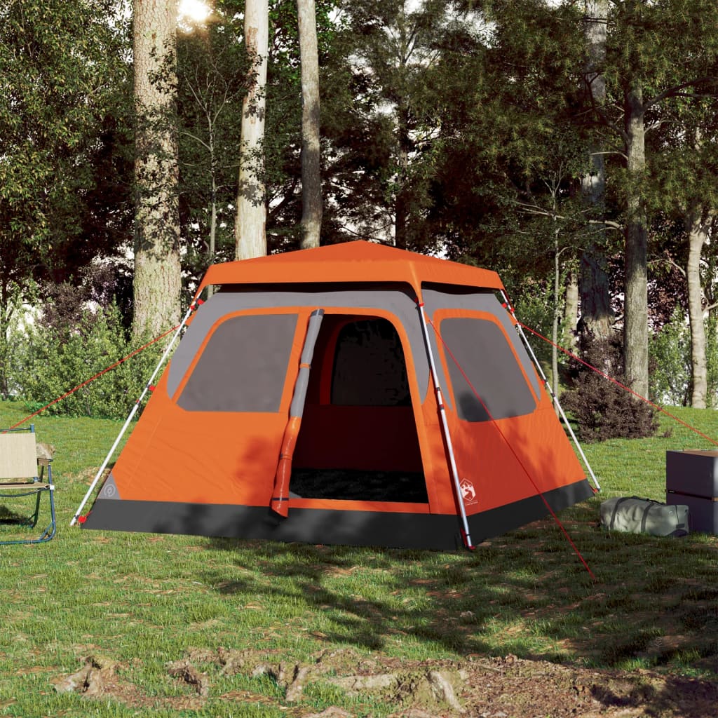 Koepeltent 4-persoons snelontgrendeling grijs en oranje is nu te koop bij PeponiXL, paradijselijk wonen!