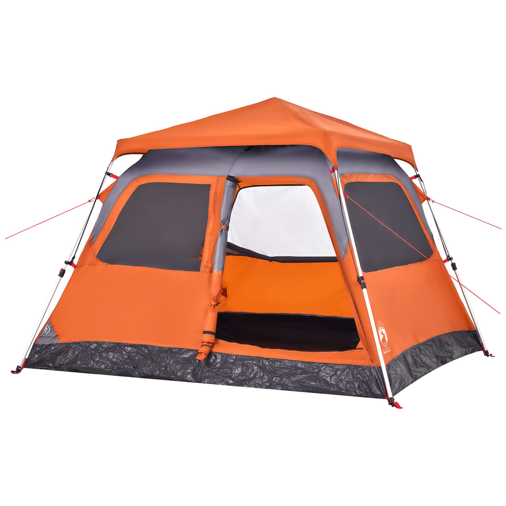 Koepeltent 4-persoons snelontgrendeling grijs en oranje is nu te koop bij PeponiXL, paradijselijk wonen!