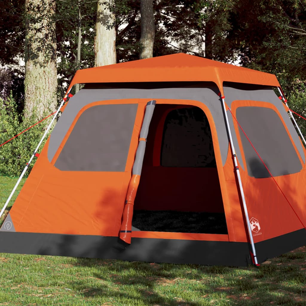 Koepeltent 4-persoons snelontgrendeling grijs en oranje is nu te koop bij PeponiXL, paradijselijk wonen!