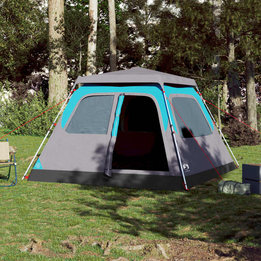 Koepeltent 6-persoons snelontgrendeling blauw is nu te koop bij PeponiXL, paradijselijk wonen!
