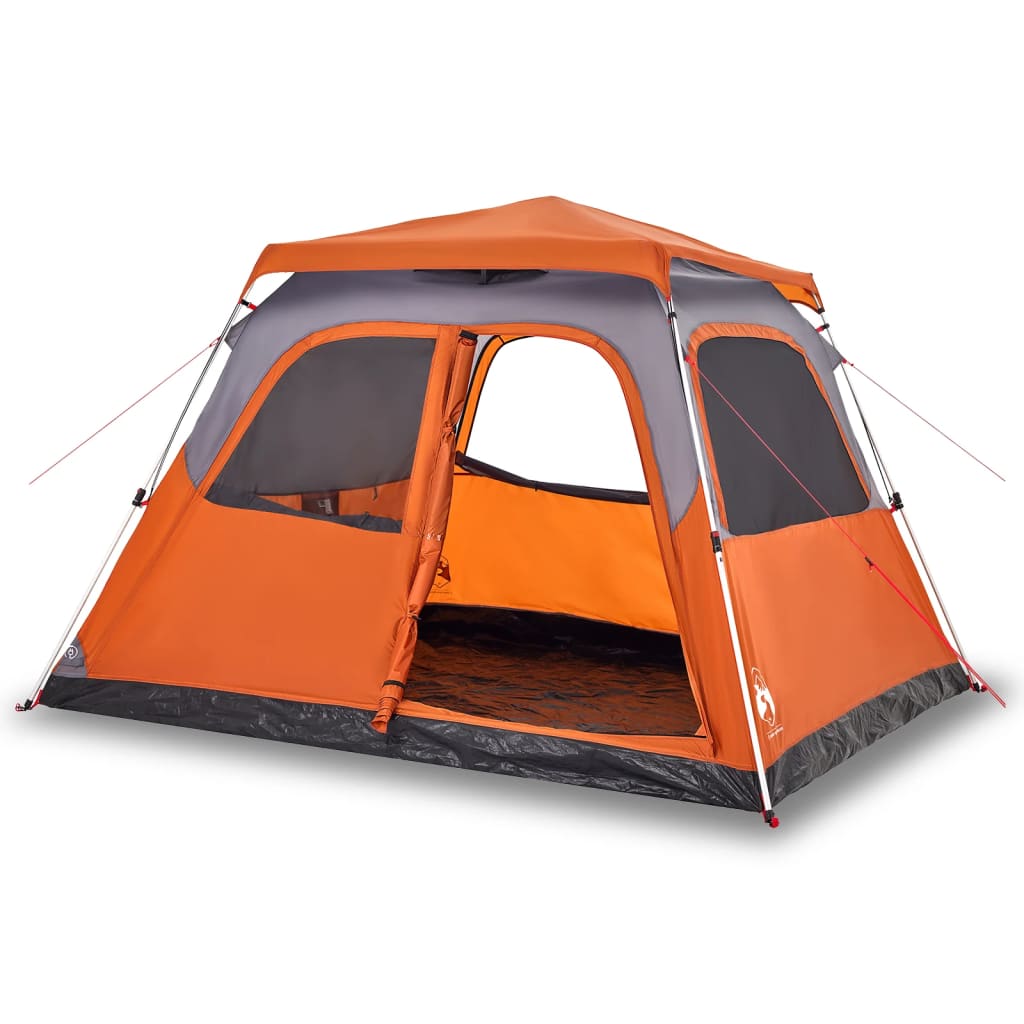 Koepeltent 6-persoons snelontgrendeling grijs en oranje is nu te koop bij PeponiXL, paradijselijk wonen!