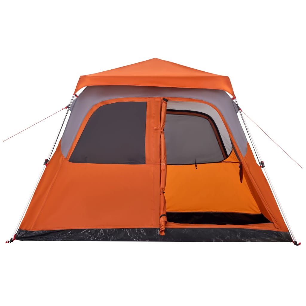 Koepeltent 6-persoons snelontgrendeling grijs en oranje is nu te koop bij PeponiXL, paradijselijk wonen!
