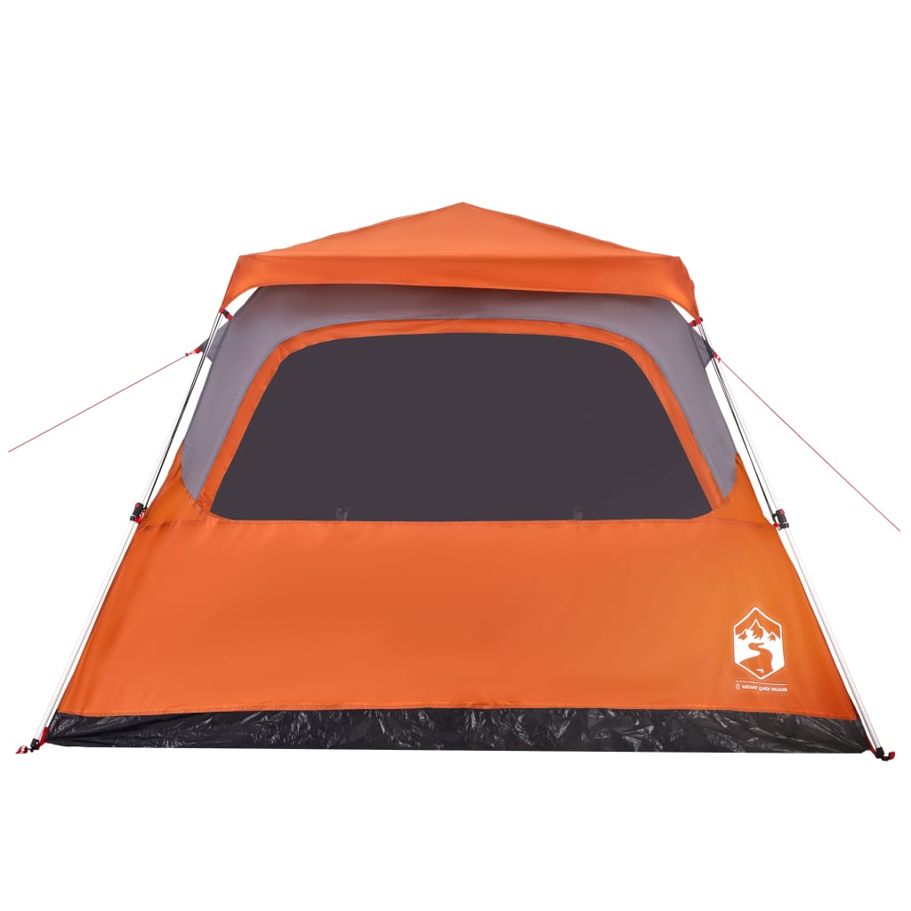Koepeltent 6-persoons snelontgrendeling grijs en oranje is nu te koop bij PeponiXL, paradijselijk wonen!