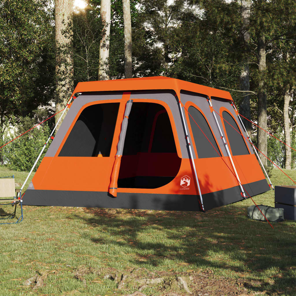 Koepeltent 10-persoons snelontgrendeling grijs en oranje is nu te koop bij PeponiXL, paradijselijk wonen!