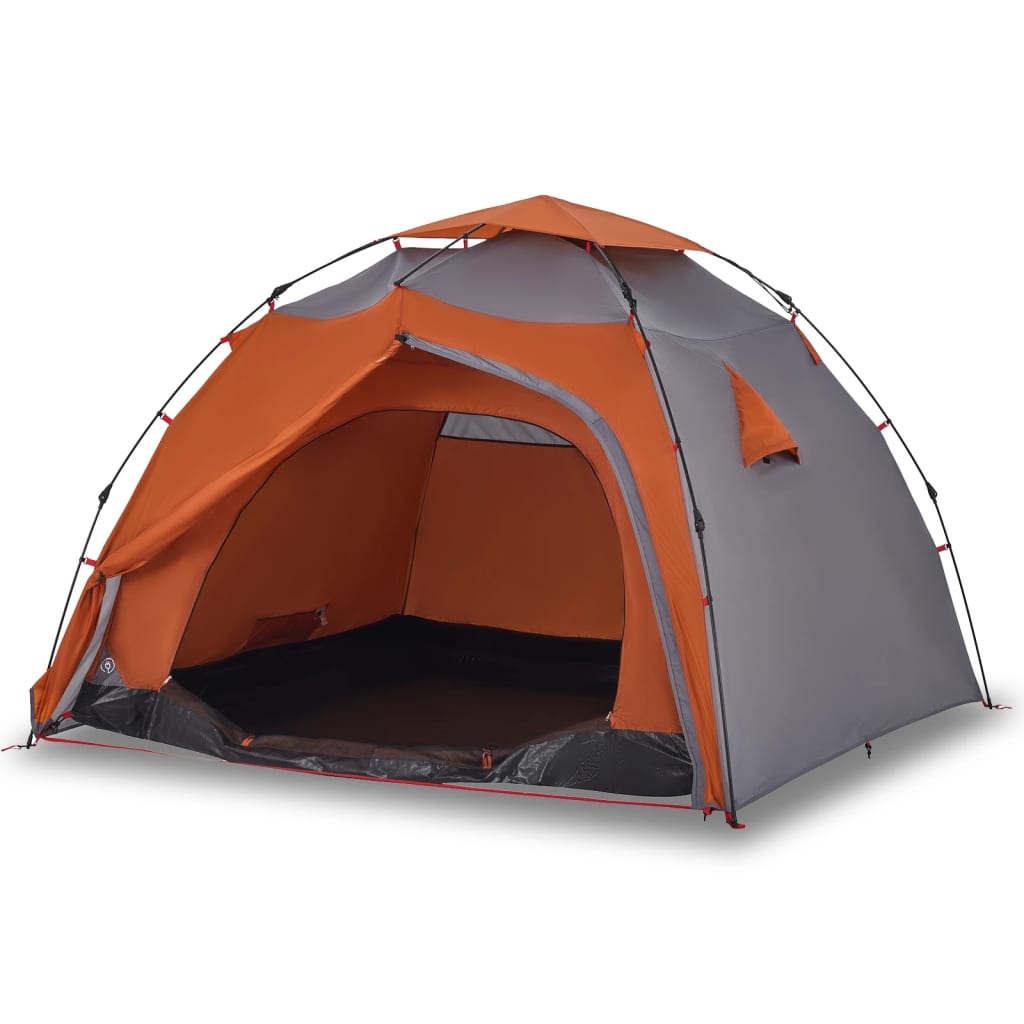 Koepeltent 4-persoons snelontgrendeling grijs en oranje is nu te koop bij PeponiXL, paradijselijk wonen!