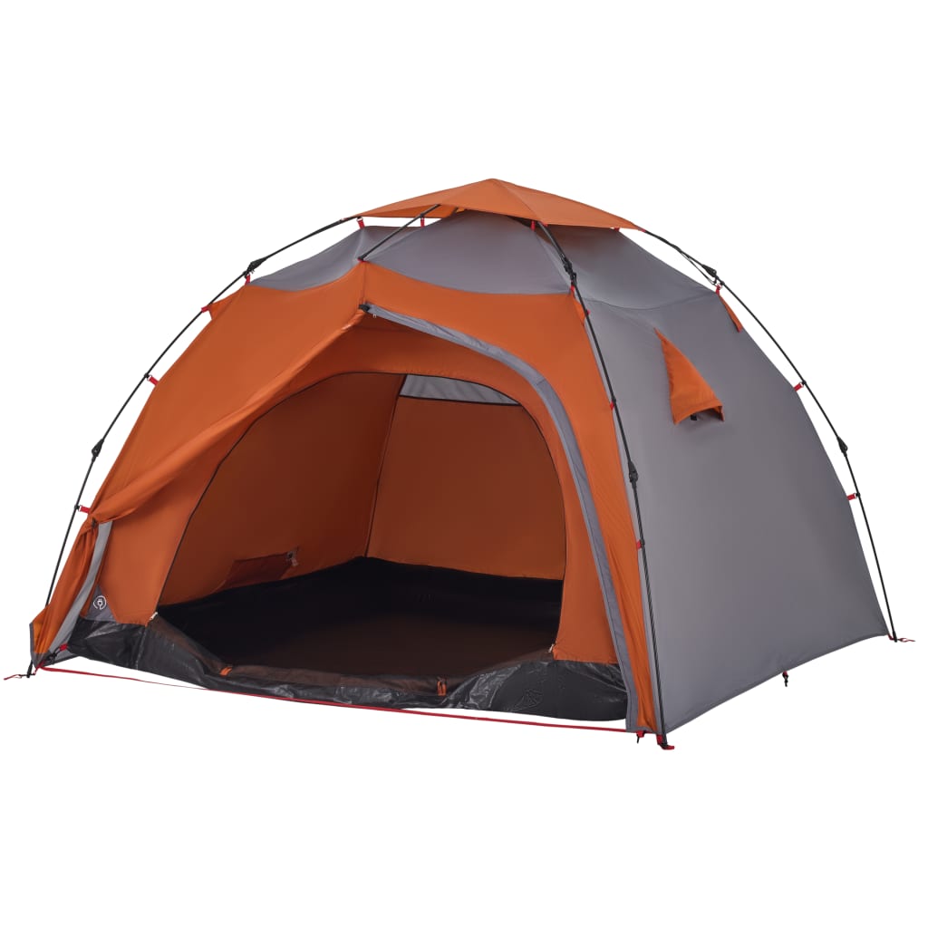 Koepeltent 4-persoons snelontgrendeling grijs en oranje is nu te koop bij PeponiXL, paradijselijk wonen!