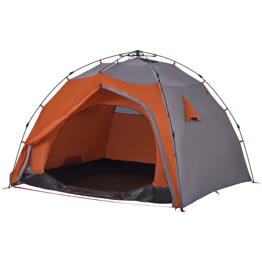 Koepeltent 4-persoons snelontgrendeling grijs en oranje is nu te koop bij PeponiXL, paradijselijk wonen!