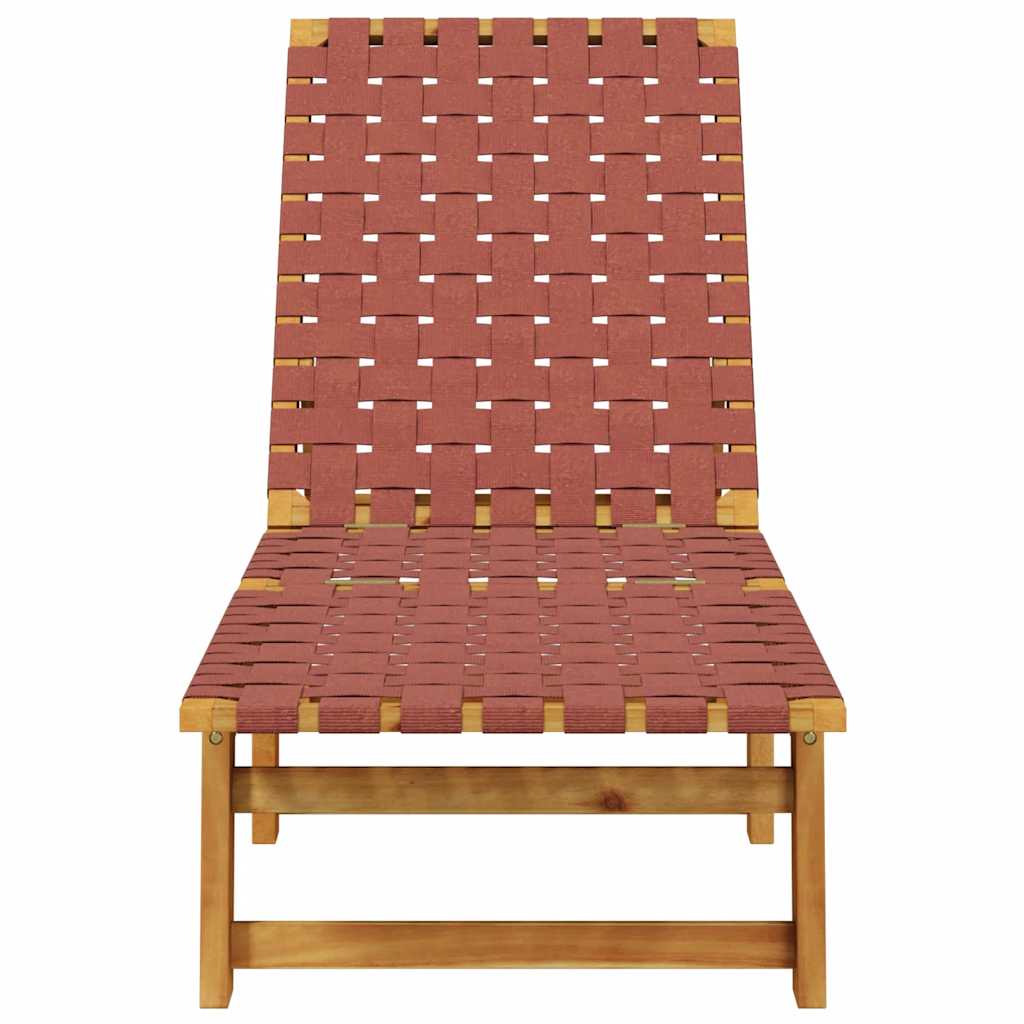 Ligbed massief acaciahout en stof rood is nu te koop bij PeponiXL, paradijselijk wonen!