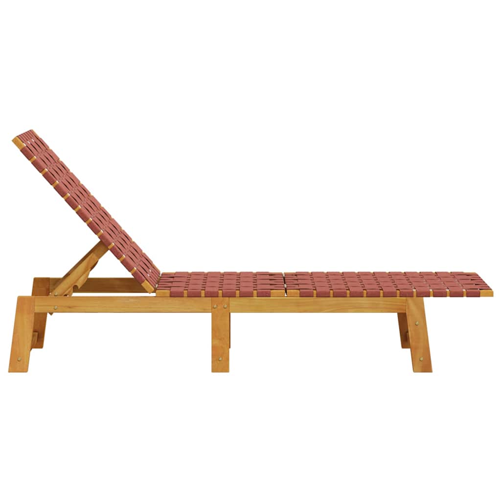 Ligbed massief acaciahout en stof rood is nu te koop bij PeponiXL, paradijselijk wonen!