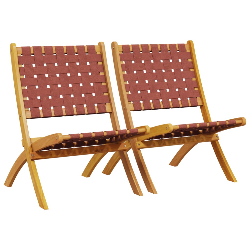 Tuinstoelen 2 st inklapbaar massief acaciahout en stof rood is nu te koop bij PeponiXL, paradijselijk wonen!