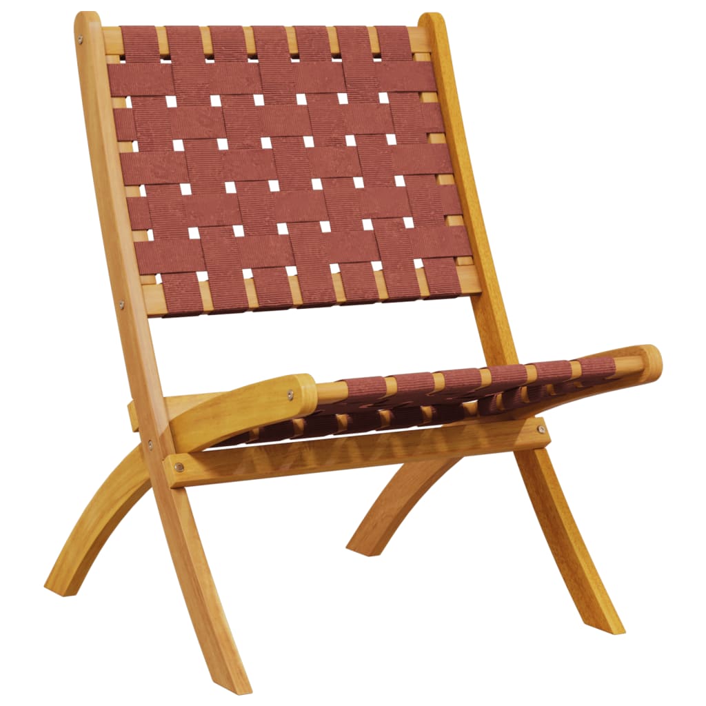 Tuinstoelen 2 st inklapbaar massief acaciahout en stof rood is nu te koop bij PeponiXL, paradijselijk wonen!