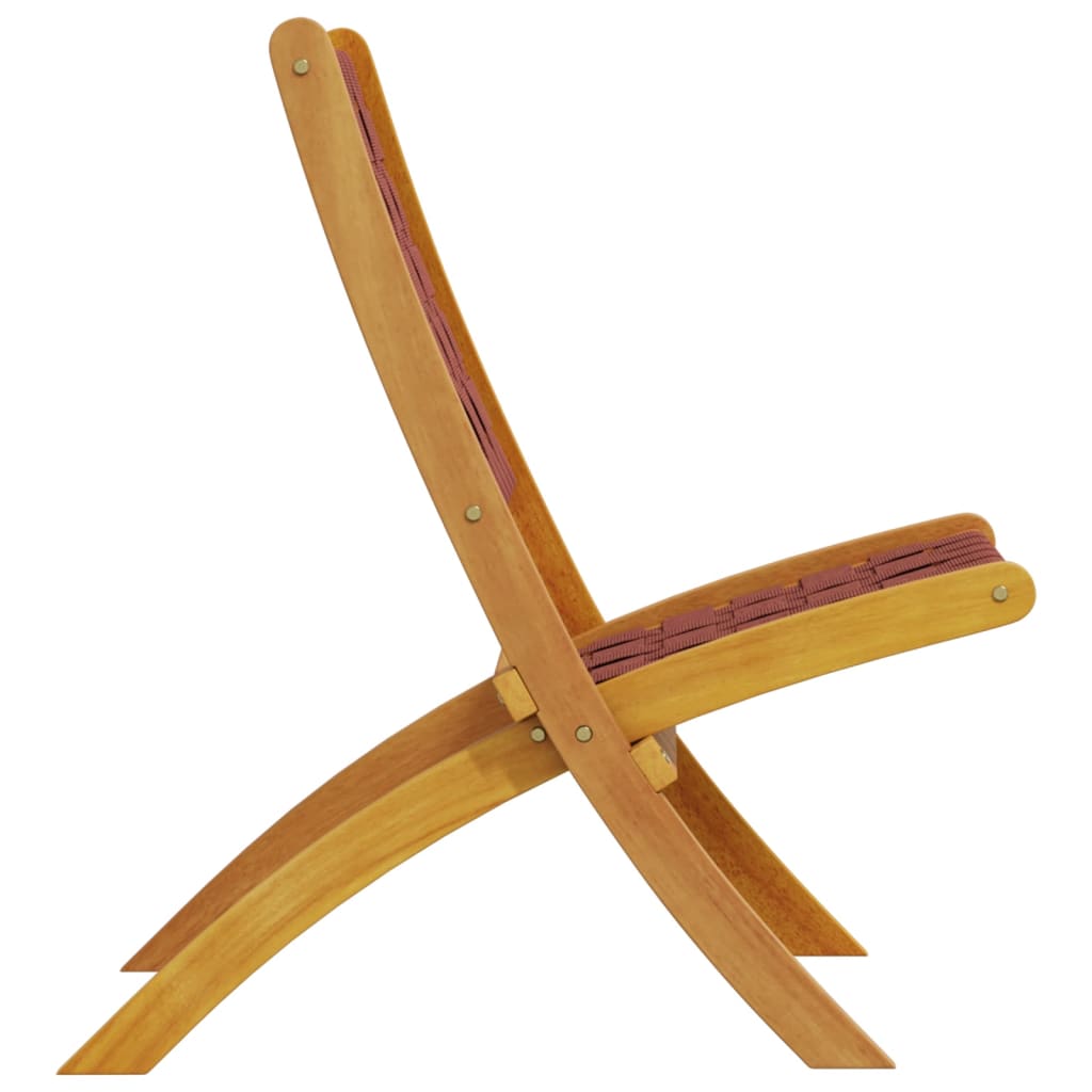Tuinstoelen 2 st inklapbaar massief acaciahout en stof rood is nu te koop bij PeponiXL, paradijselijk wonen!