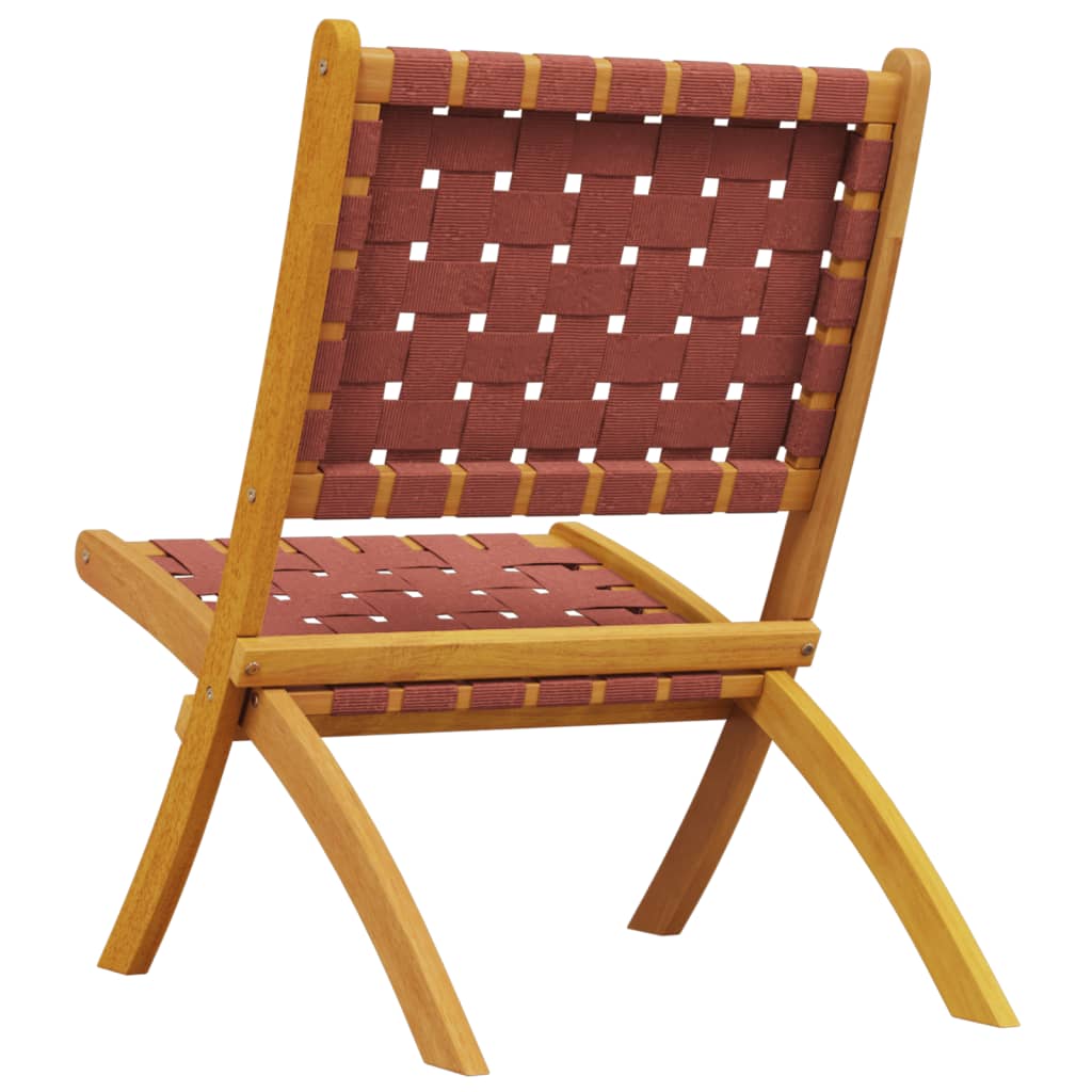Tuinstoelen 2 st inklapbaar massief acaciahout en stof rood is nu te koop bij PeponiXL, paradijselijk wonen!