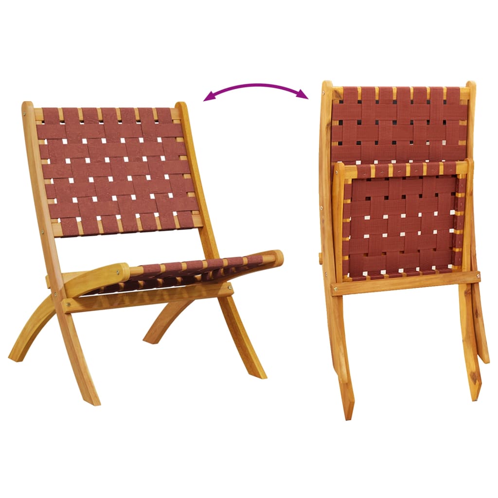 Tuinstoelen 2 st inklapbaar massief acaciahout en stof rood is nu te koop bij PeponiXL, paradijselijk wonen!