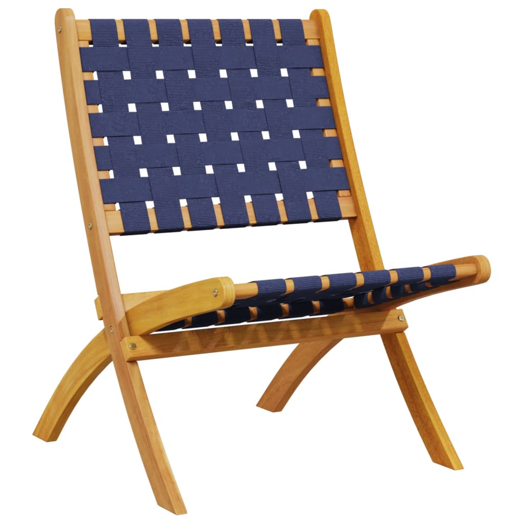 Tuinstoelen 2 st inklapbaar acaciahout en stof donkerblauw is nu te koop bij PeponiXL, paradijselijk wonen!