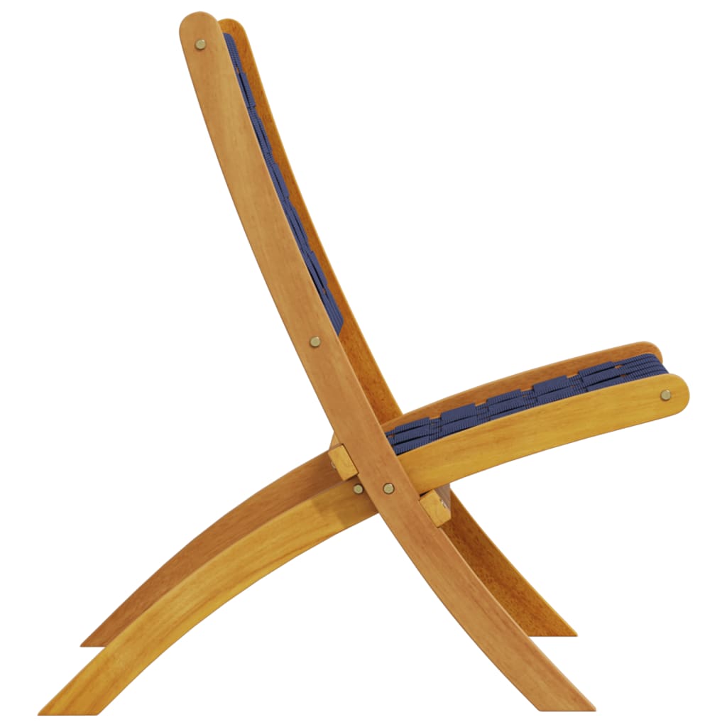 Tuinstoelen 2 st inklapbaar acaciahout en stof donkerblauw is nu te koop bij PeponiXL, paradijselijk wonen!