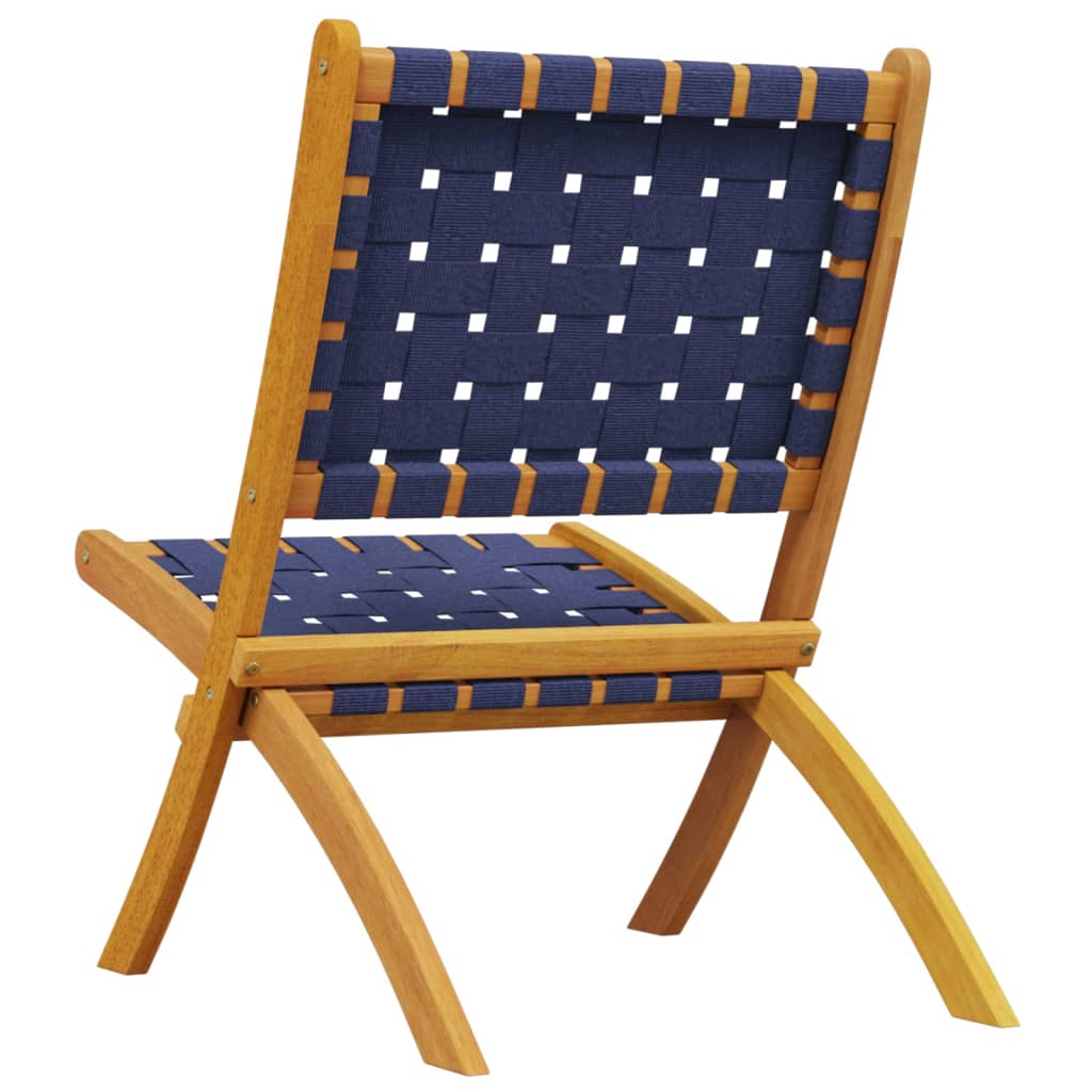 Tuinstoelen 2 st inklapbaar acaciahout en stof donkerblauw is nu te koop bij PeponiXL, paradijselijk wonen!
