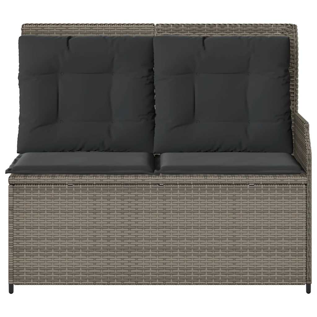 Tuinbankje verstelbaar met kussens poly rattan grijs is nu te koop bij PeponiXL, paradijselijk wonen!