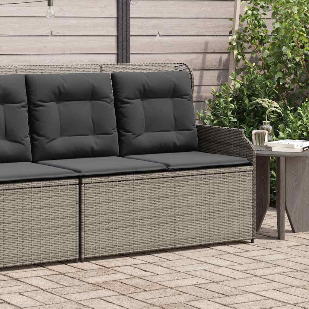 Tuinbankje verstelbaar met kussens poly rattan grijs is nu te koop bij PeponiXL, paradijselijk wonen!