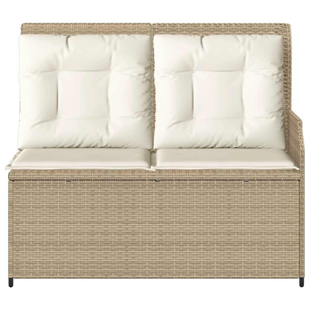 Tuinbankje verstelbaar met kussens poly rattan beige is nu te koop bij PeponiXL, paradijselijk wonen!
